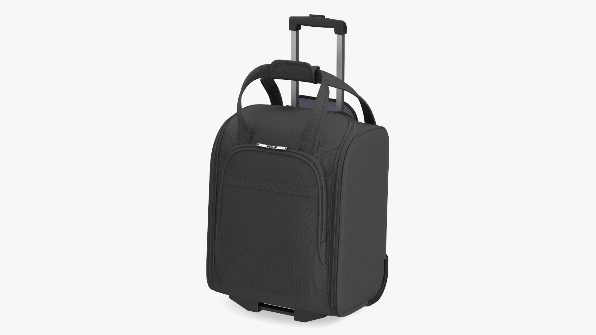 Black Softshell Rolling Luggage 3D model preview