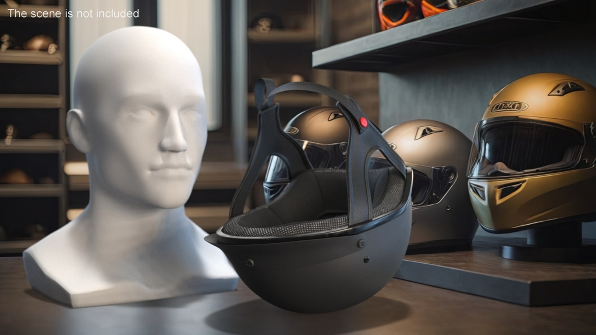 Classic Motorcycle Helmet on Mannequin model https://p.turbosquid.com/ts-thumb/Pj/mWuQbx/TQ/classicmotorcyclehelmetonmannequin3dmodel003/jpg/1725550240/1920x1080/fit_q87/22cbcf8fd970c1896bb0c35f9d2e2c0a2f80d56e/classicmotorcyclehelmetonmannequin3dmodel003.jpg