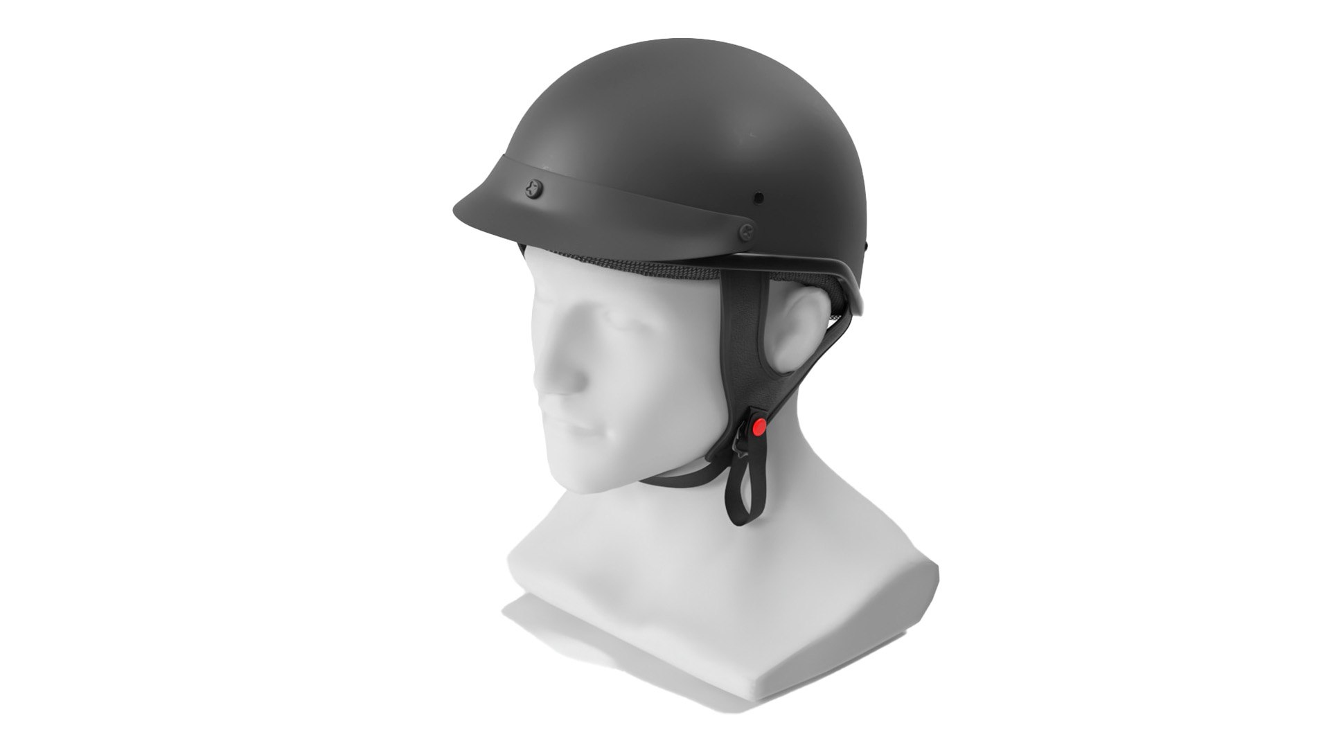 Classic Motorcycle Helmet on Mannequin 3D model preview