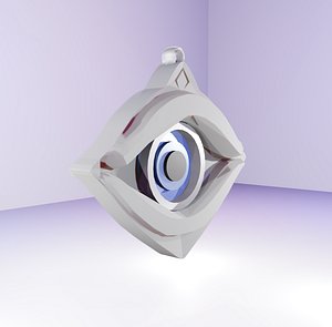 3D Mystic Eye - Stylized Futuristic Eye Pendant model