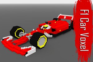 Voxel Racing Car - Low-poly