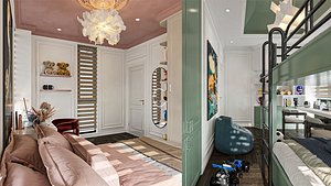 2nd floor - Kids Creative Nook n altar room- Sneechvn - MAX FBX OBJ SKP Simlab Collada Blender