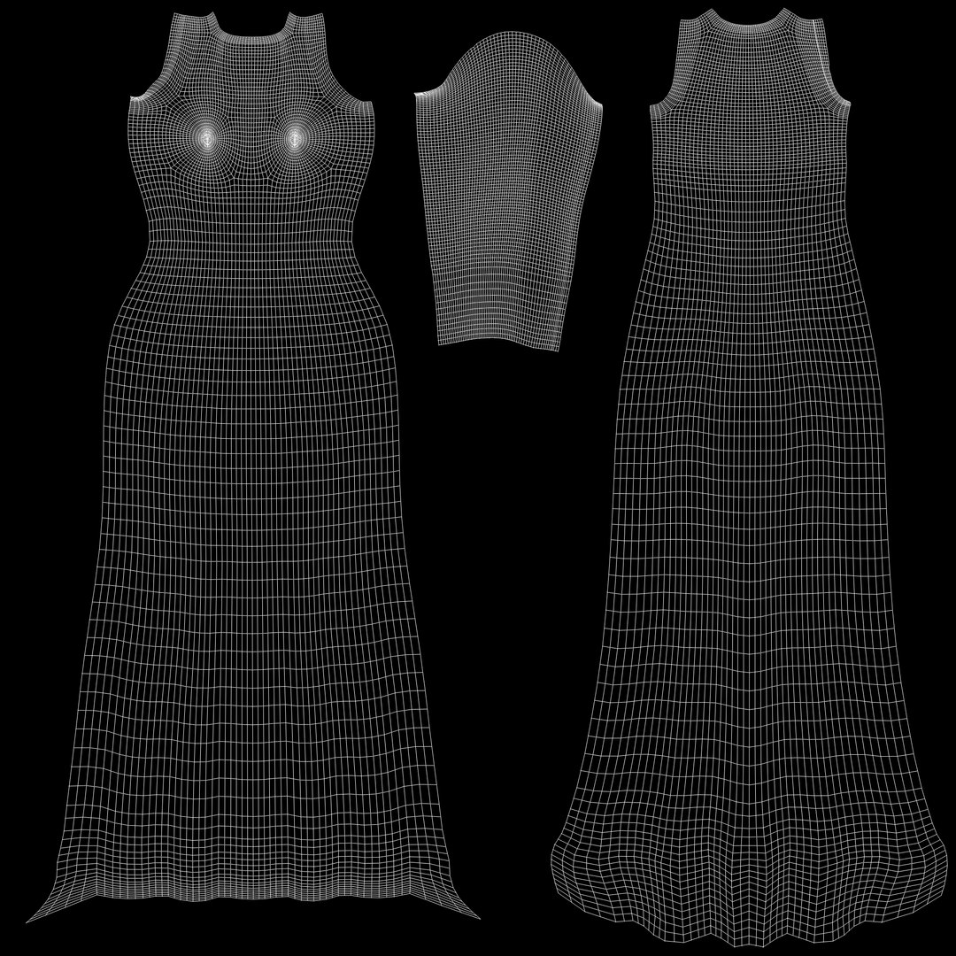 Luxury Beaded Long Black Prom One Arm Dress 3D model - TurboSquid 1861364