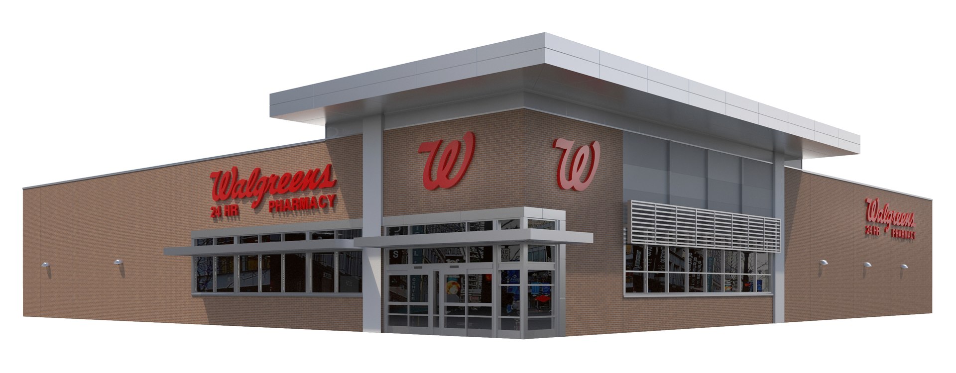 3D Retail Walgreens Building - TurboSquid 1238856