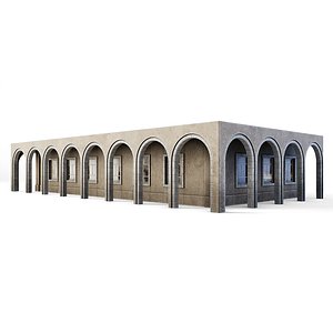 3D Tenement Building Ground Floor model