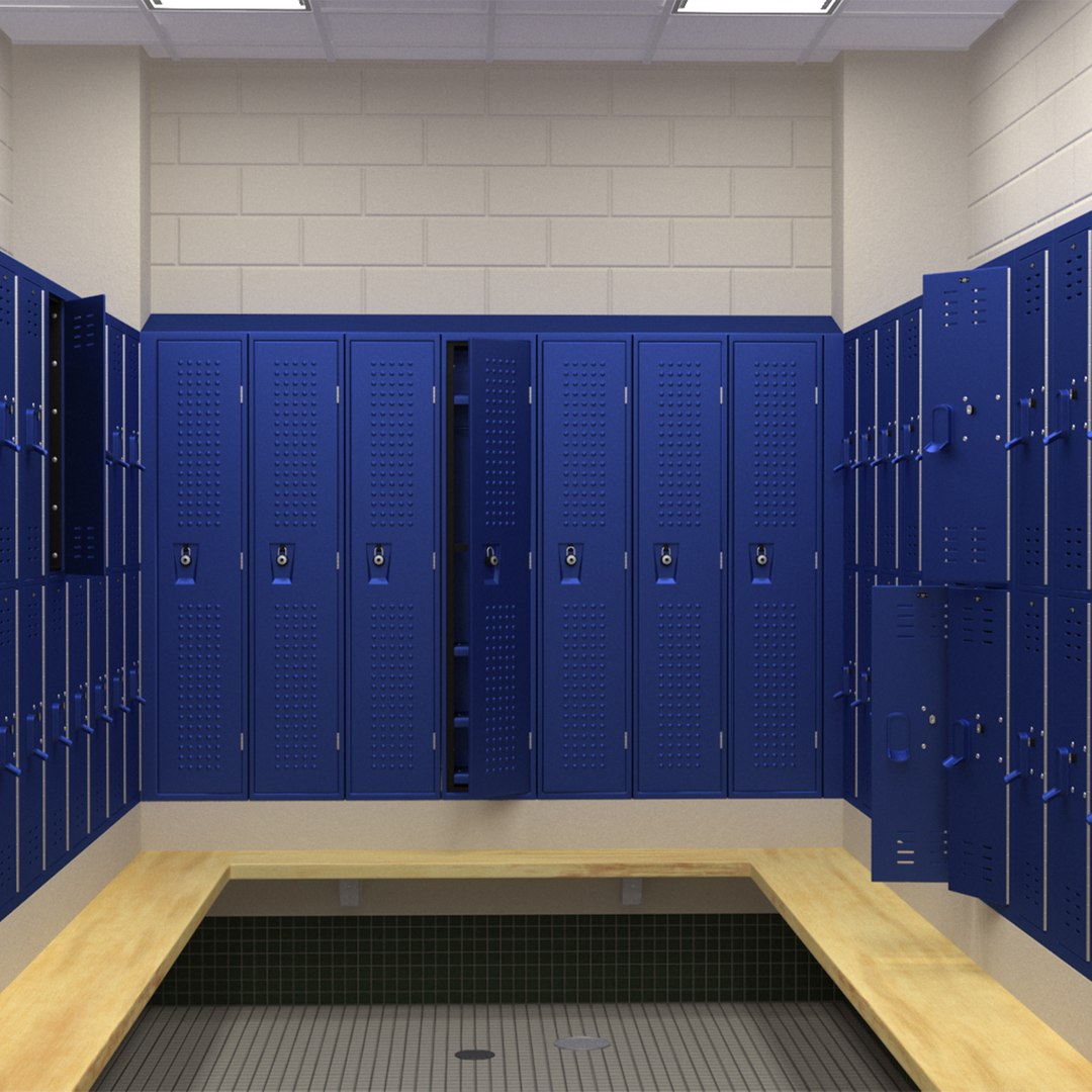 Locker Room Concept Blue 3D model preview