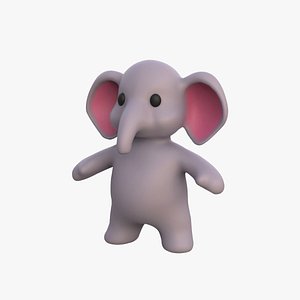3D Little animal baby - Elephant cute - Animated model