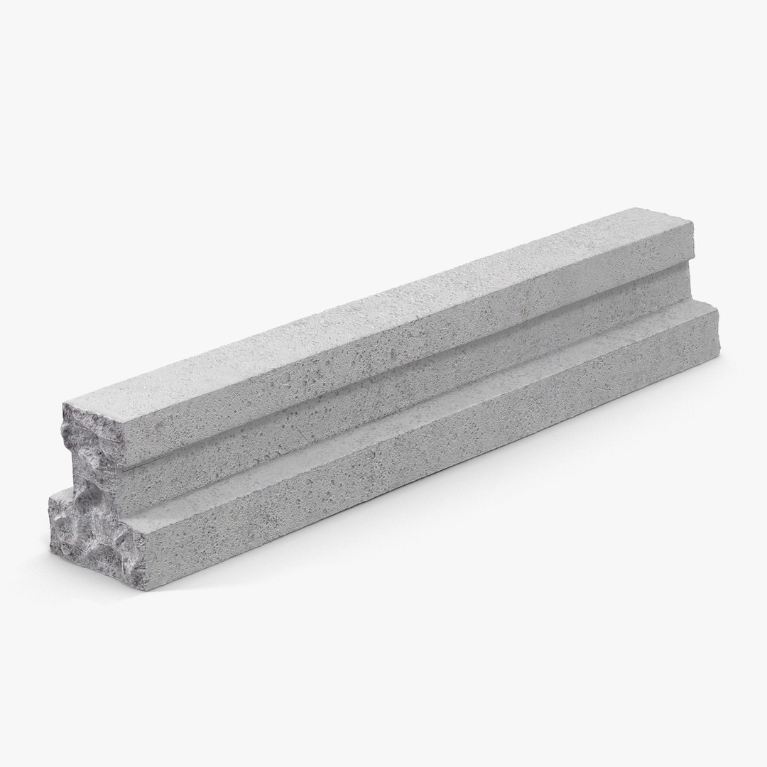 Concrete T-Beam Chunk 3D Model 3D model preview