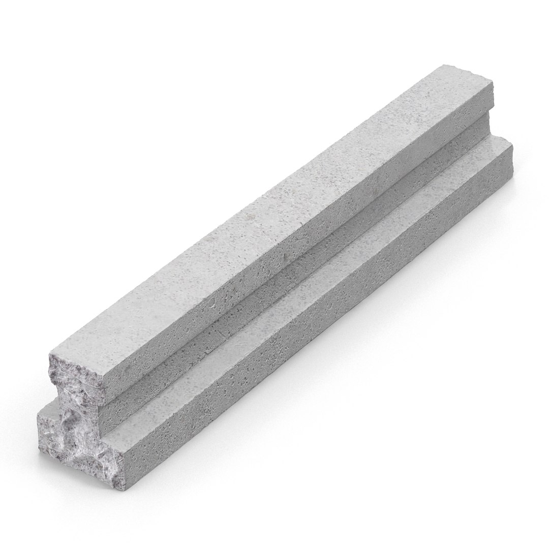 3d model concrete t-beam chunk