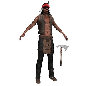 3D native american man