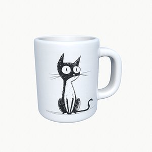 Cat and Heart Mug