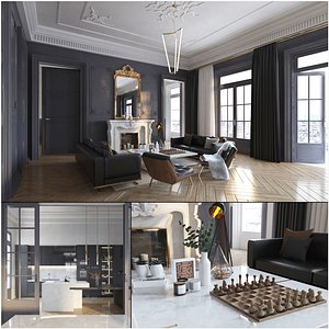 Parisian Studio Apartment Interior 3D