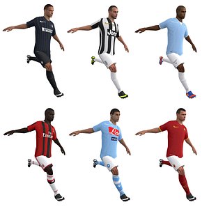 3d model rigged soccer players