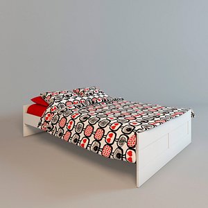 3d ikea brimnes bed interior