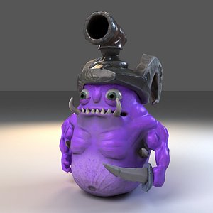 Cartoon creature Worm Boss