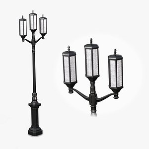 Street Light - Triple Victorian Vintage Lantern 3D model