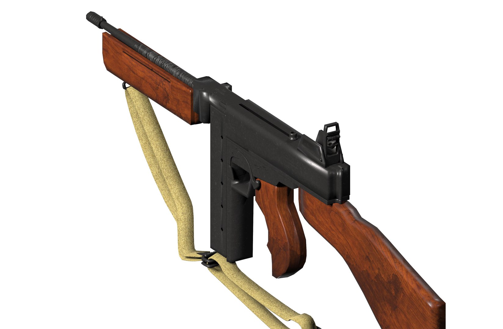 3D Thompson Sub Machine Gun M1a1 Model 1 - TurboSquid 2192267