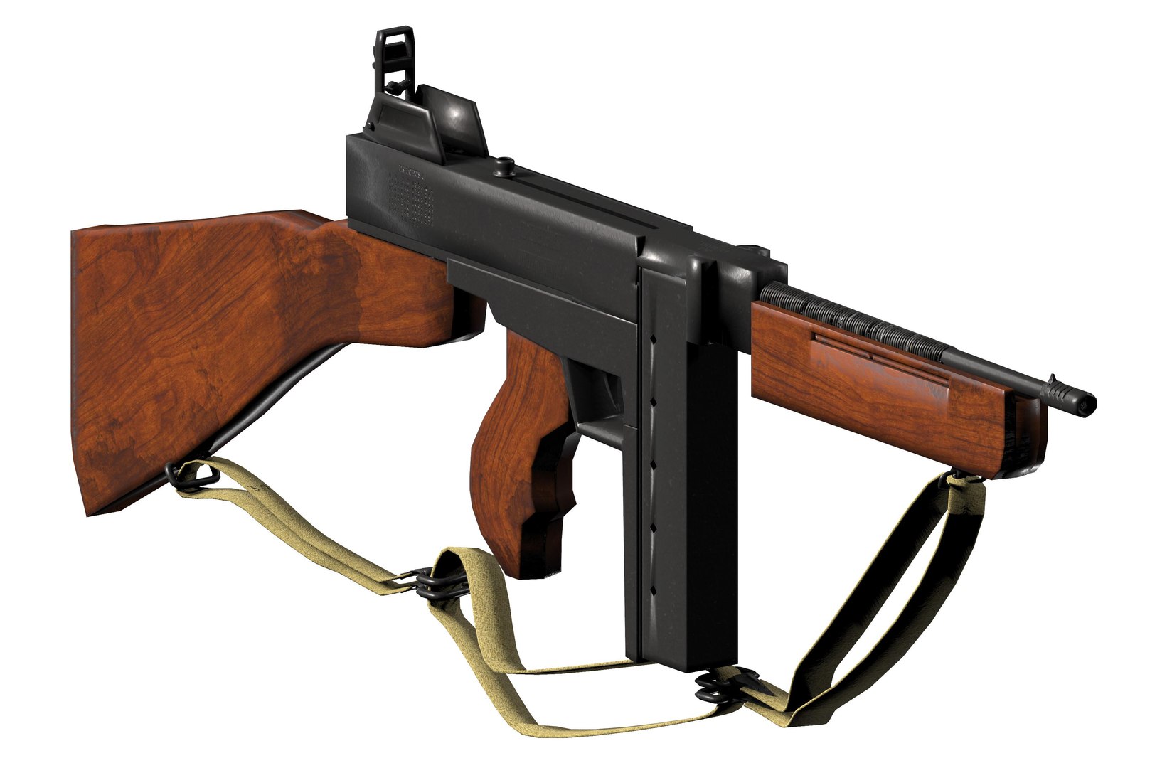 3D Thompson Sub Machine Gun M1a1 Model 1 - TurboSquid 2192267