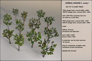 Low  Poly Fantasy Game Trees 1 -12 MEGAPACK
