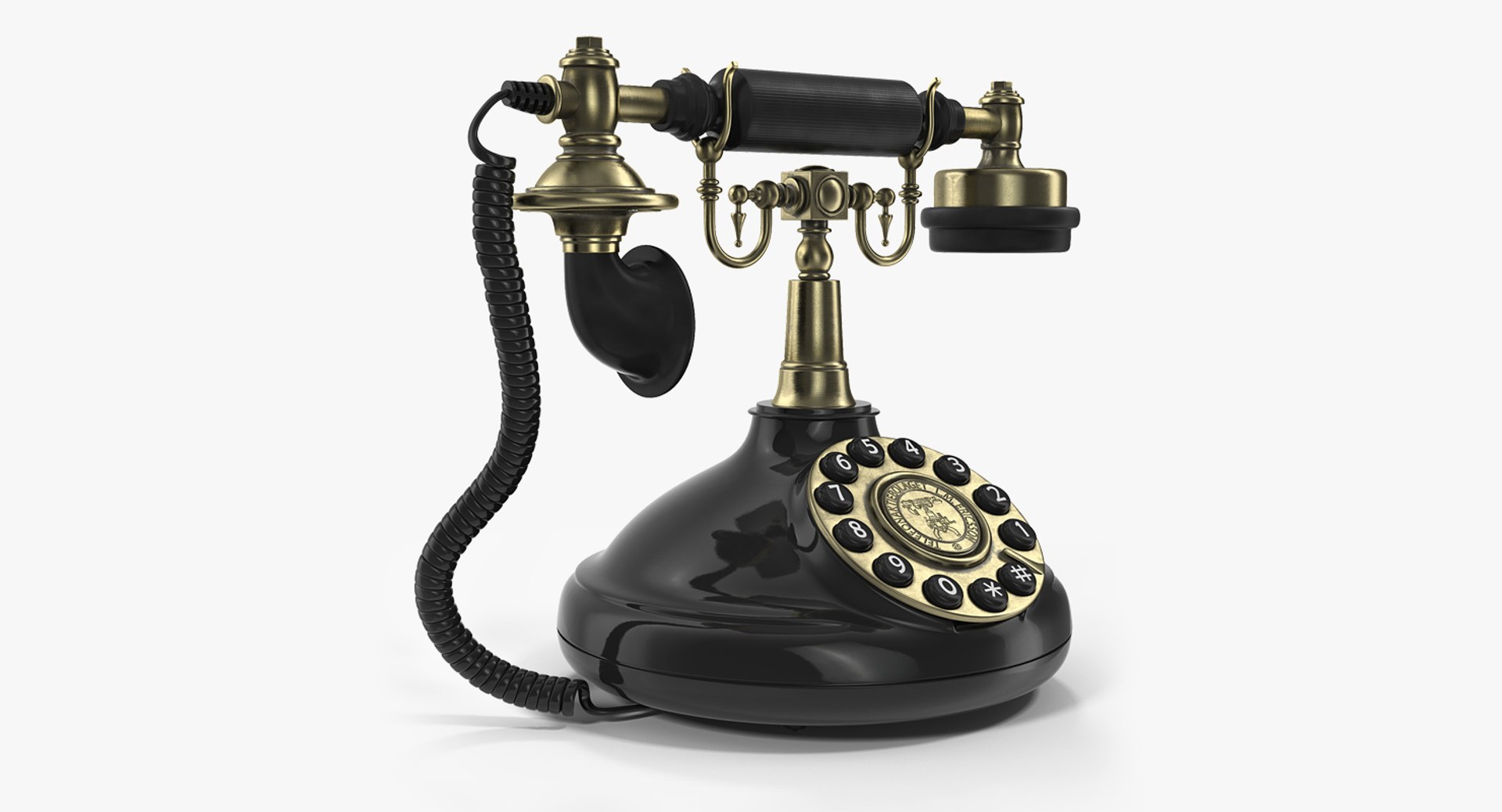 Vintage Antique Telephone 3D model preview
