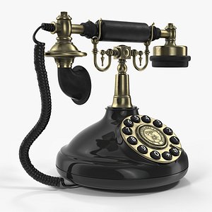 3D vintage antique telephone phone