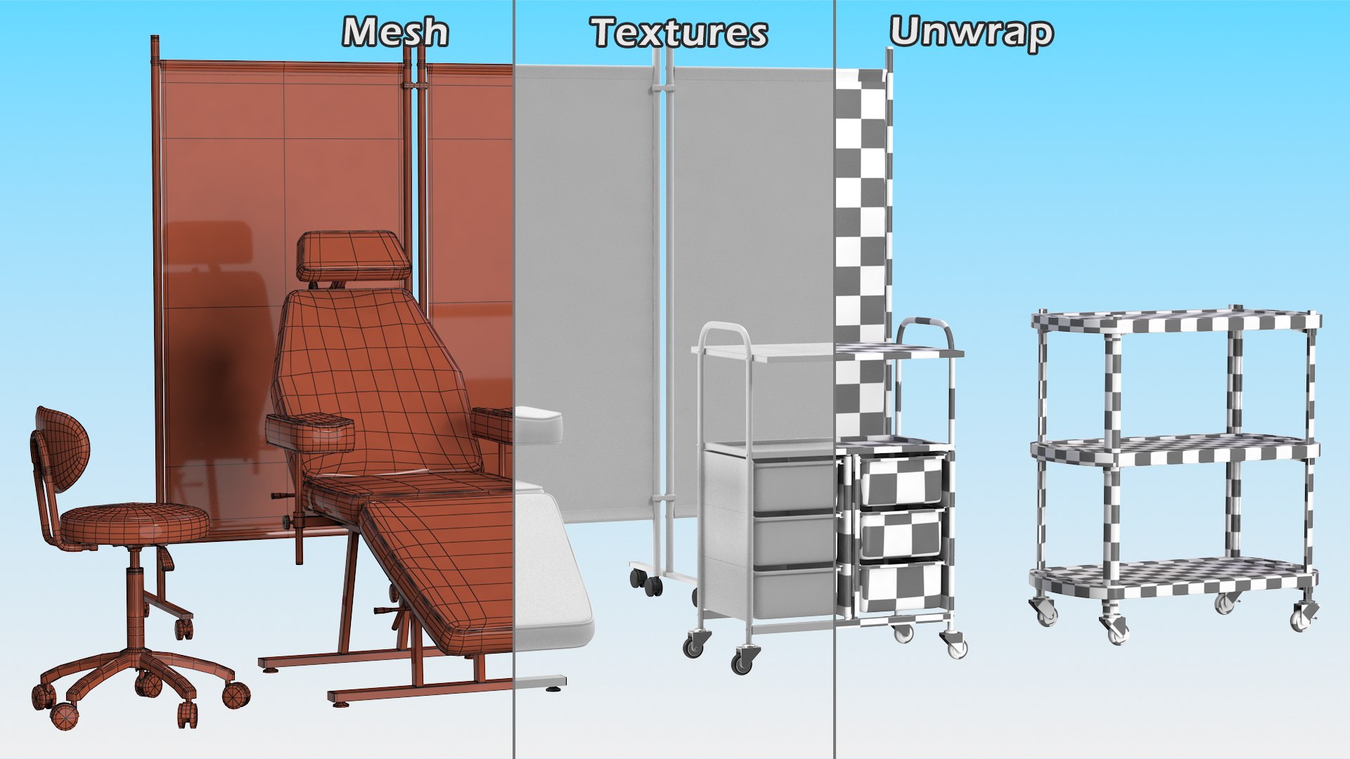 Medical Furniture Set White 3D https://p.turbosquid.com/ts-thumb/Pk/OStAhK/vn/medicalfurnituresetwhitemb3dmodel022/jpg/1683116135/1920x1080/fit_q87/d68e2e0c3f24d877b2fd41fa45cd42de4843af93/medicalfurnituresetwhitemb3dmodel022.jpg
