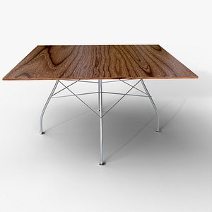 3D Modern Wooden Dining Table 3D Model model