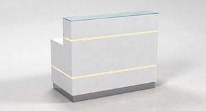 reception counter light desk 3d model
