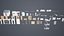 3D model abandoned building modular pack