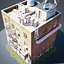 3D model abandoned building modular pack
