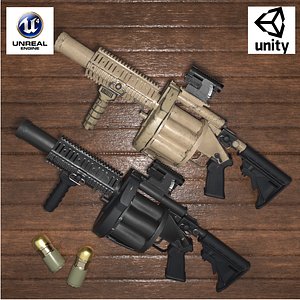 3D m32 grenade launcher model