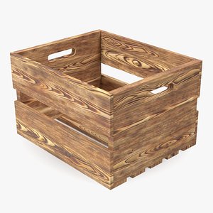 Scorched Wooden Large High Fruit Box model