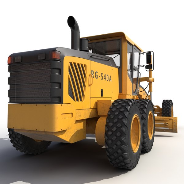 3d model road grader rigged