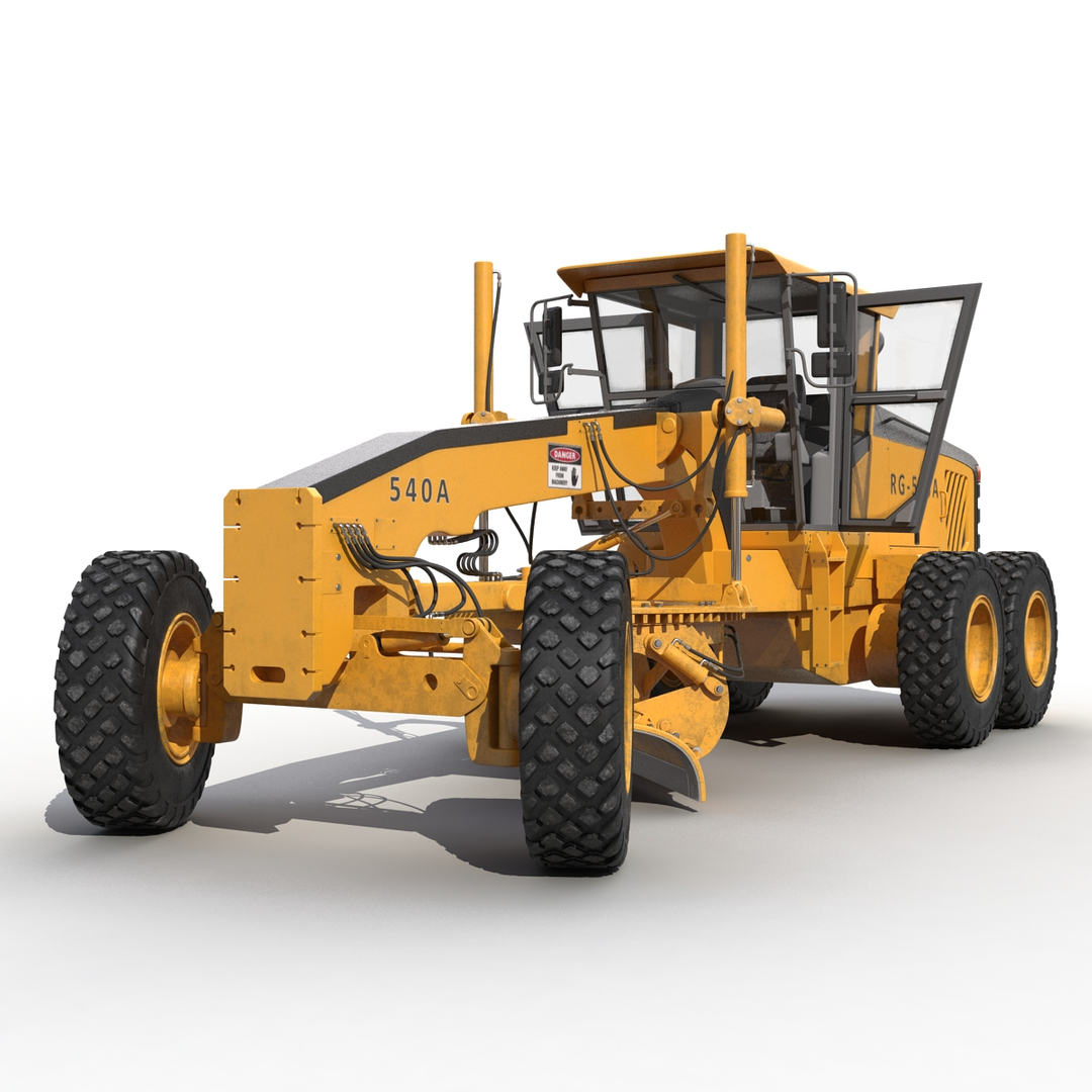 3d model road grader rigged