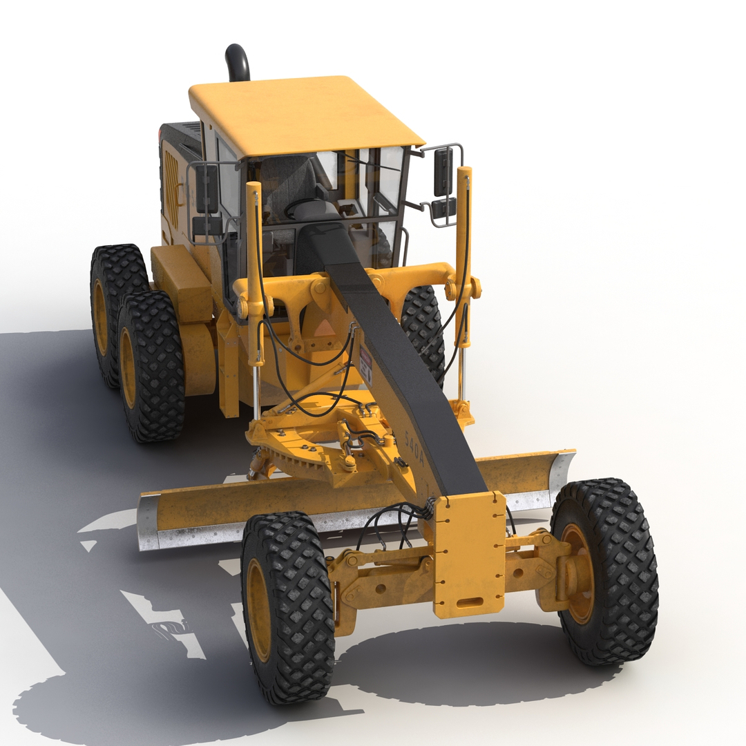 3d model road grader rigged