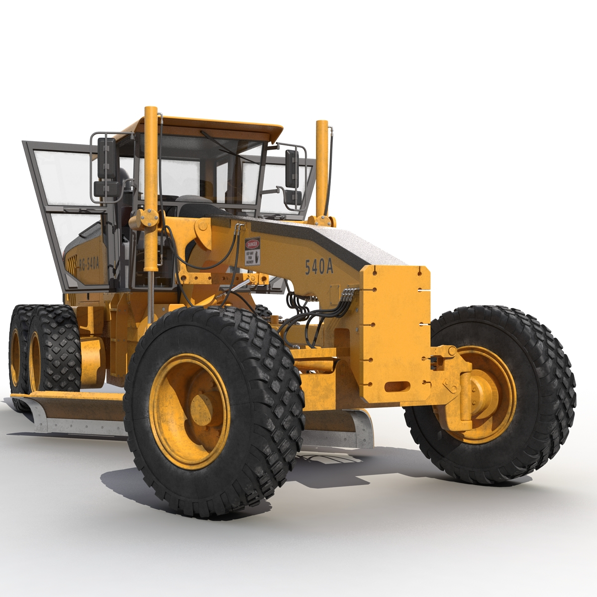 3d model road grader rigged