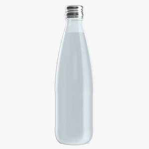 3D model water glass bottle