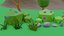 Low Poly Cartoon Trees Grass Plants and Rocks