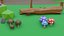 Low Poly Cartoon Trees Grass Plants and Rocks