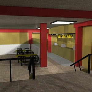 free fast food restaurant 3d model