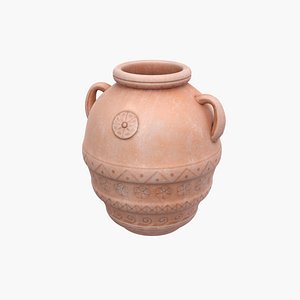 Decorative Terracotta Amphora Pot PBR 3D Model