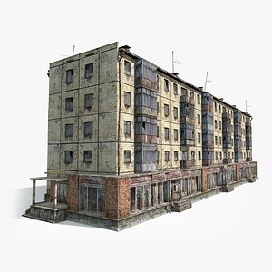 abandoned 5-storey house 3d max