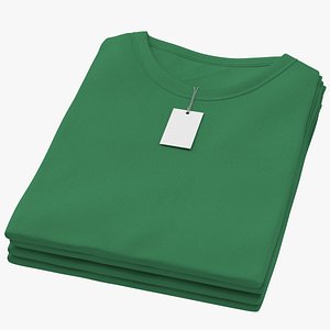 3D Female Crew Neck Folded Stacked With Tag Green
