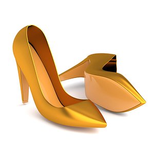 3D High Heel Gold model
