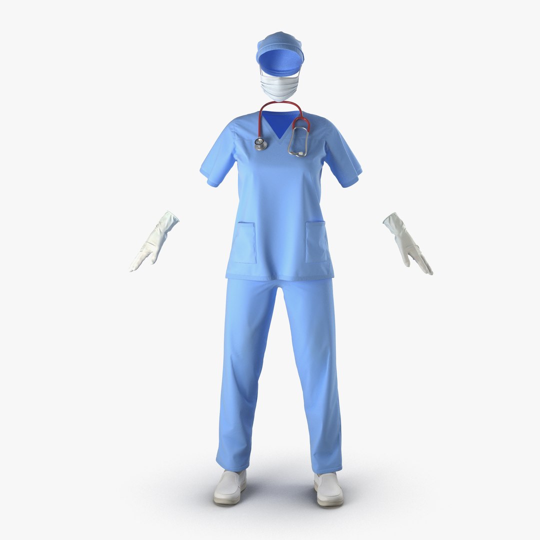 Female Surgeon Dress 15 3D model preview