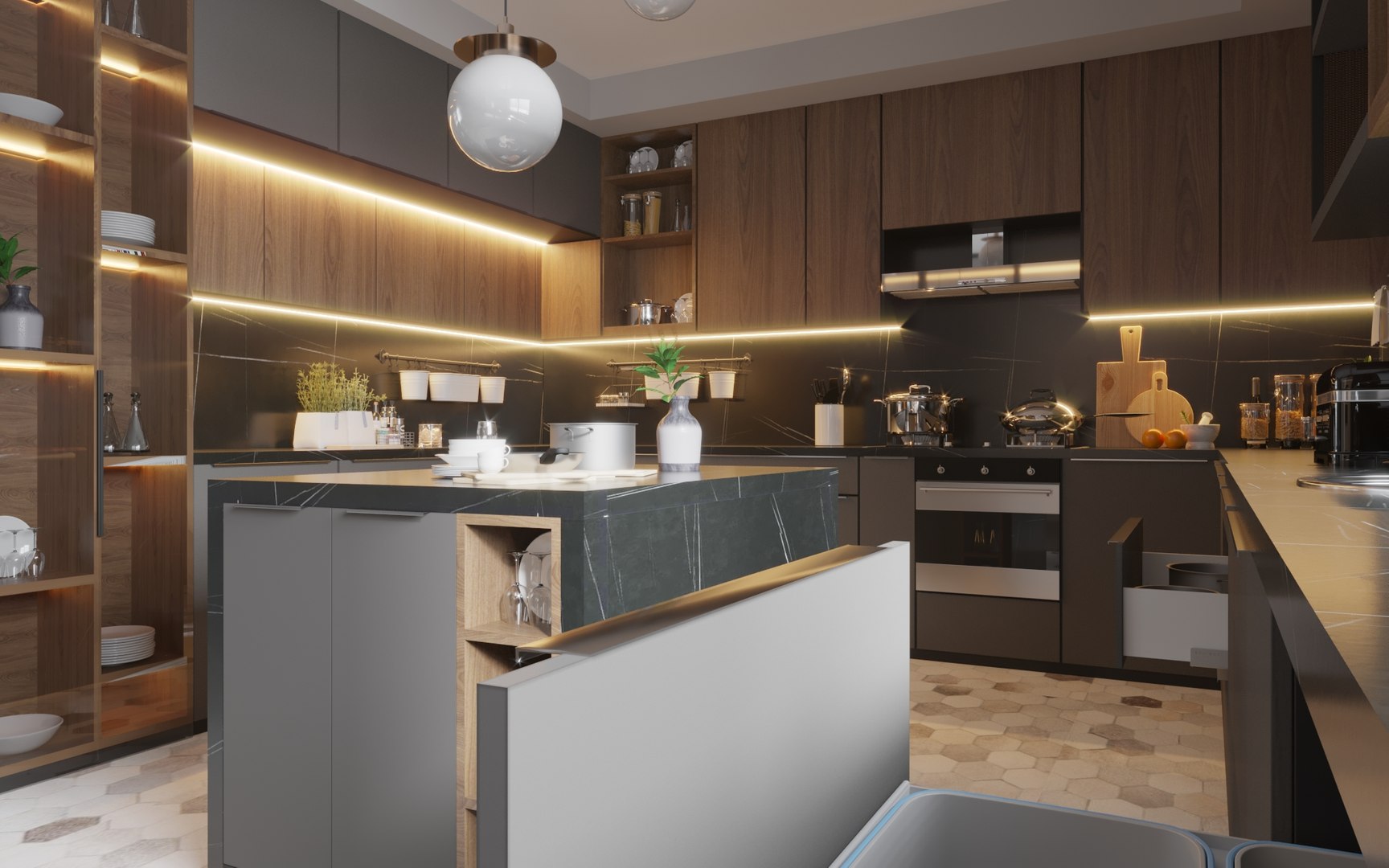 3D Model Luxury Modern Kitchen Design 3D Model - TurboSquid 2066517