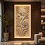 Painel de parede floral moderno e elegante, decoração em baixo-relevo, mural STL CNC 62