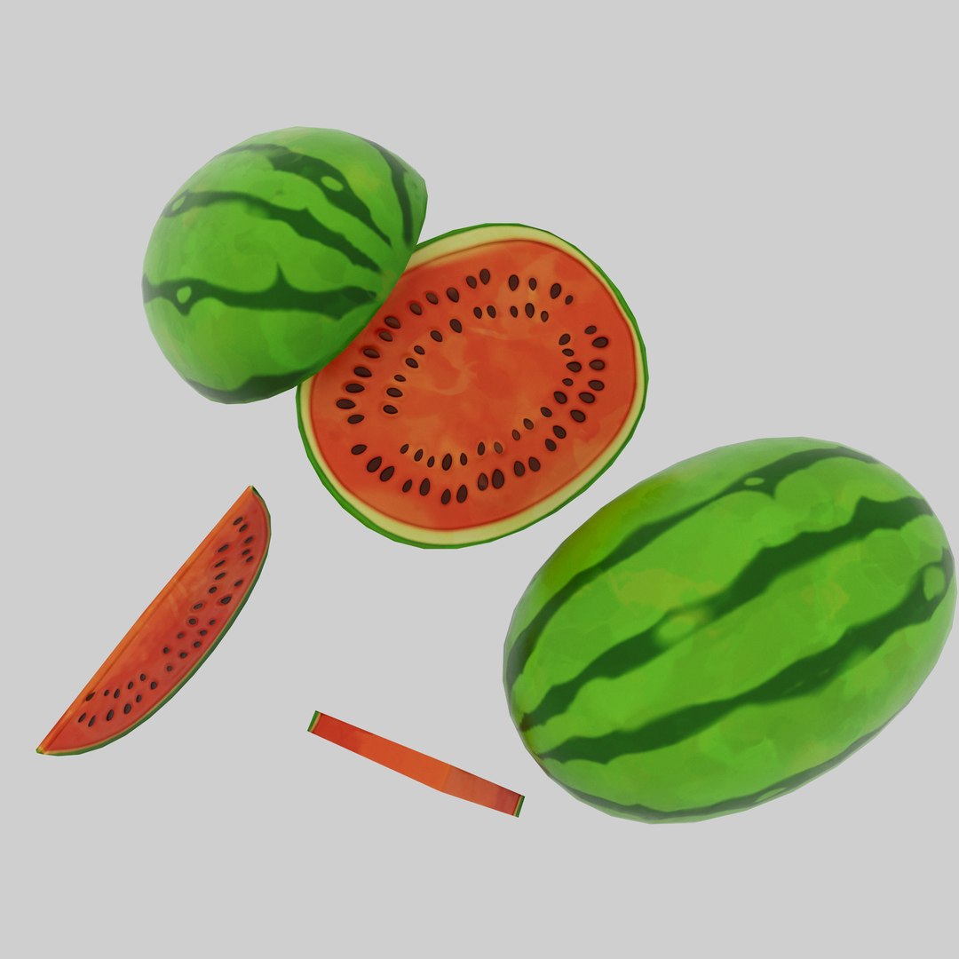 Water melon 3D https://p.turbosquid.com/ts-thumb/Pl/DoX43T/44/image2/png/1733326723/1920x1080/fit_q87/28505e4c4c5683ff604942b22831377568a10306/image2.jpg