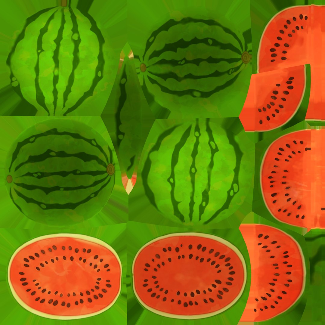 Water melon 3D https://p.turbosquid.com/ts-thumb/Pl/DoX43T/hm/t_watermelon_c/png/1733326503/1920x1080/fit_q87/920216b02cecc7f01707ef74d42e1f449c4408a2/t_watermelon_c.jpg