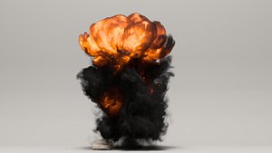 3D mushroom cloud explosion fumefx